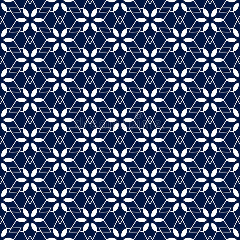 Abstraktes nahtloses Muster. geometrisch blauer Hintergrund mit Blumenblatt. abstrakte Textur mit Blumen Blätter für Design Tapete lizenzfreie stockbilder