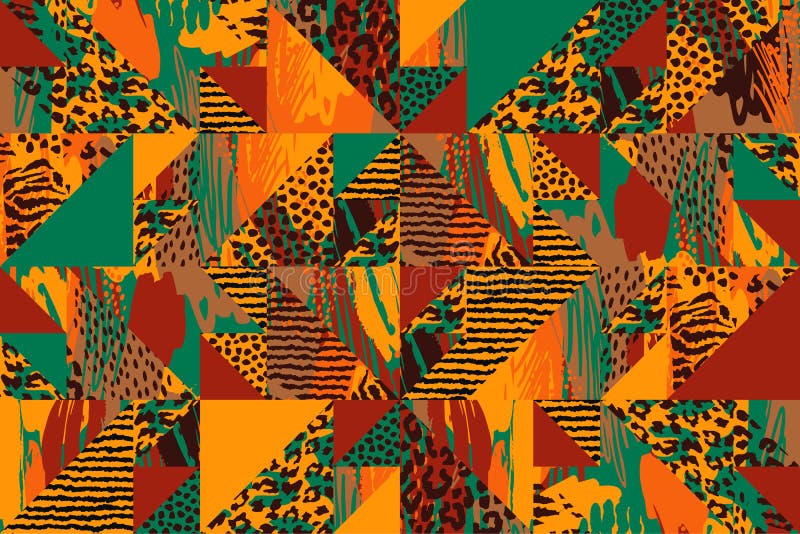 Abstraktes Nahtloses Muster Mit Tierdruck Vektor Abbildung