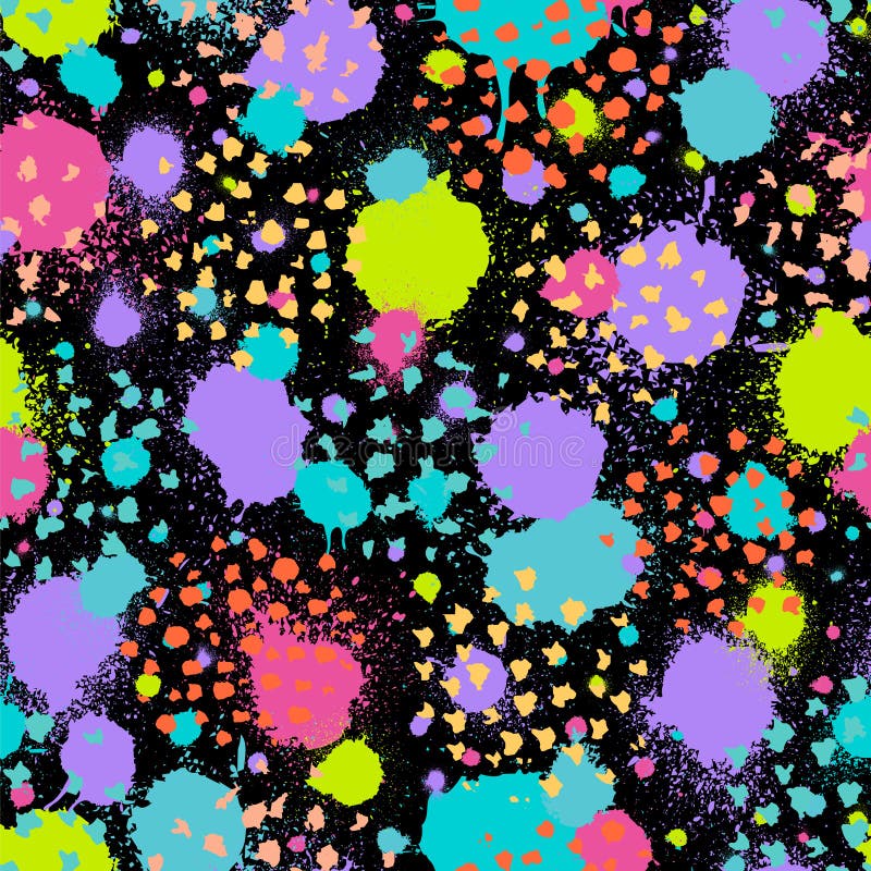 Abstraktes nahtloses Muster. Wiederholung von Graffiti-Hintergrund. Hintergrundfarbe. Grafitti Splash. Grundiertextur. scharfsinni stockfotografie