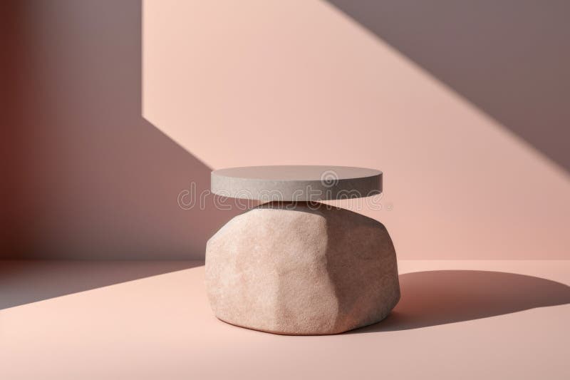 Abstraktes Podium auf weißer oder rosa Mockup mit Schatten lizenzfreies stockfoto