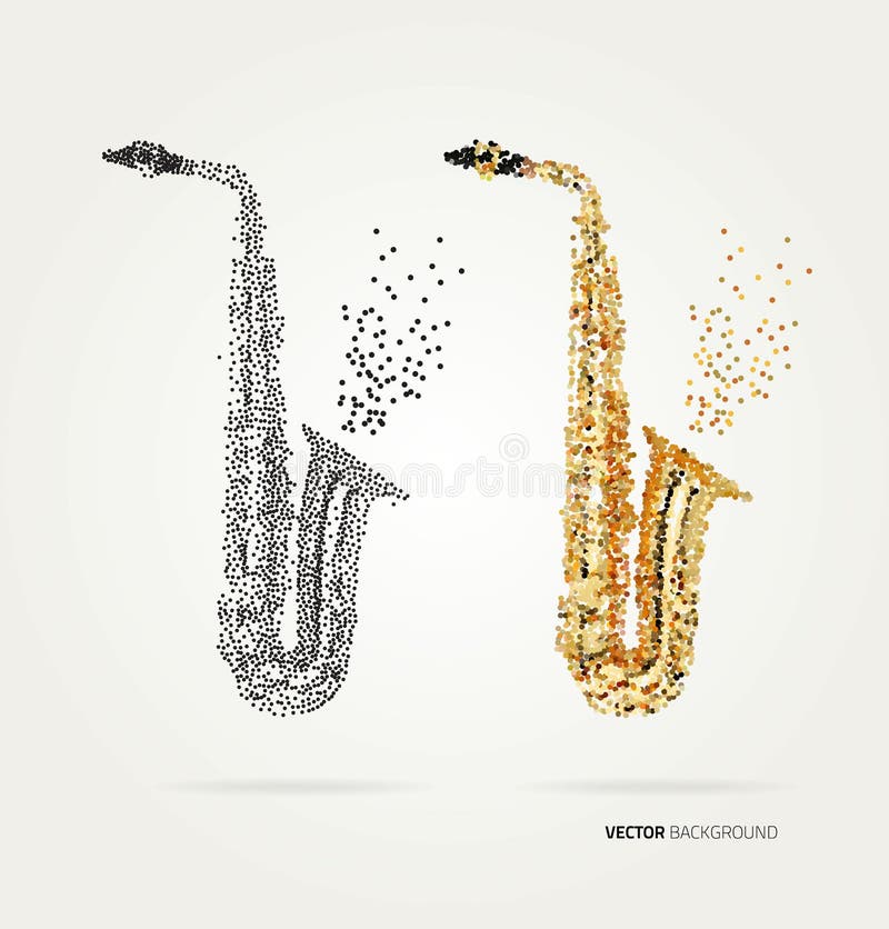 Abstrakte Saxophon-Skizze stock abbildung. Illustration von bunt - 42750724