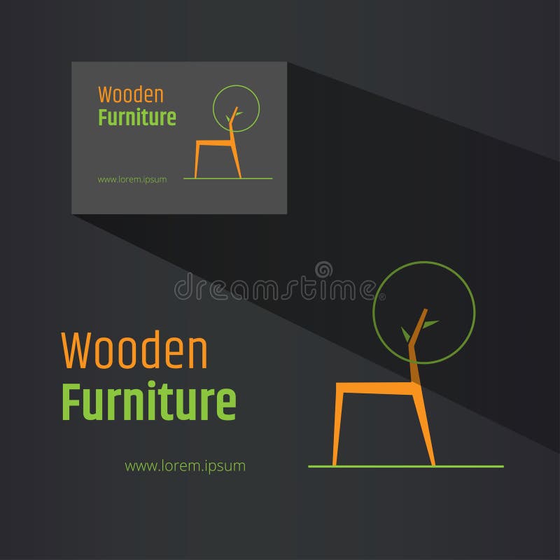 Abstraktes Stuhlsymbol - kreatives Holzmöbellogodesign Visitenkartedesign eingeschlossen Eco-Konzept des Entwurfes stock abbildung Abstraktes Stuhlsymbol - kreatives Holzmöbellogodesign Visitenkartedesign eingeschlossen Eco-Konzept des Entwurfes stock abbildung