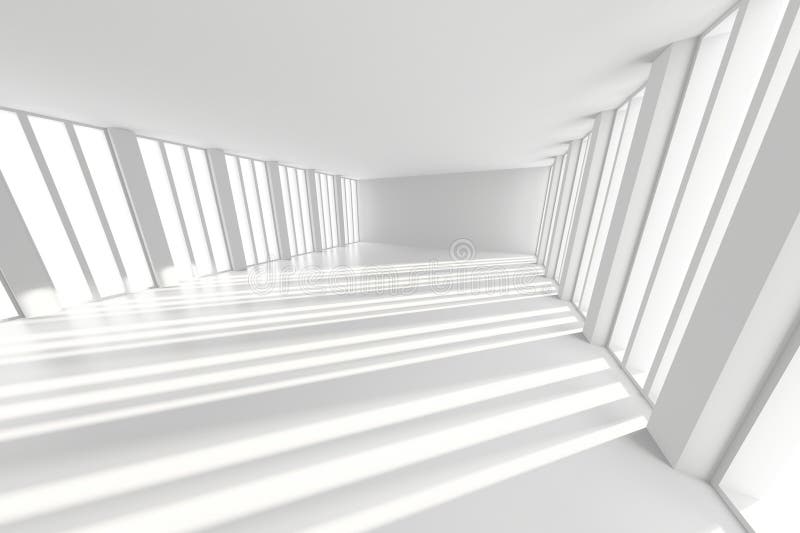Abstraktes weißes Interieur mit dramatischem Licht und Schatten für moderne Designkonzepte vektor abbildung