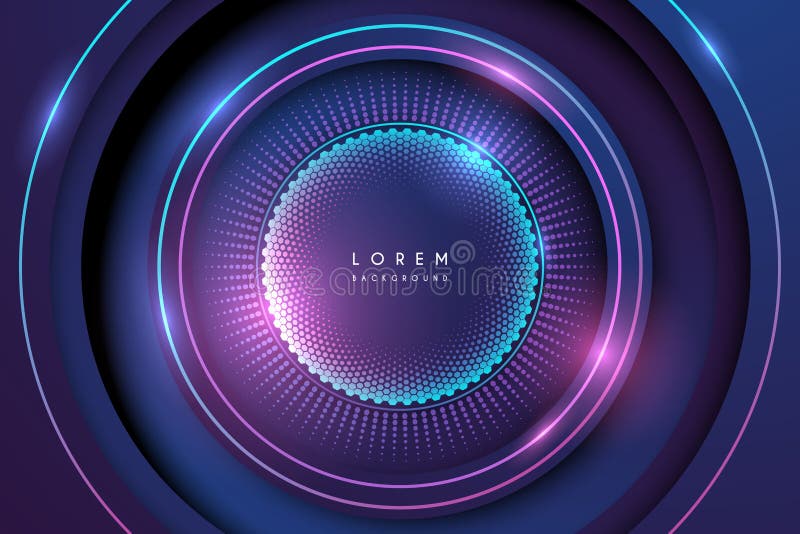 Abstrat neon color circle background stock illustration