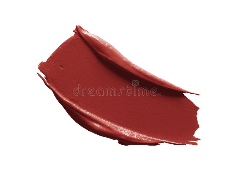 Abstriche mit Lipstick-Scheuerschutz auf weißem Hintergrund isoliert Kosmetische Make-up-Textur Pinselstrich