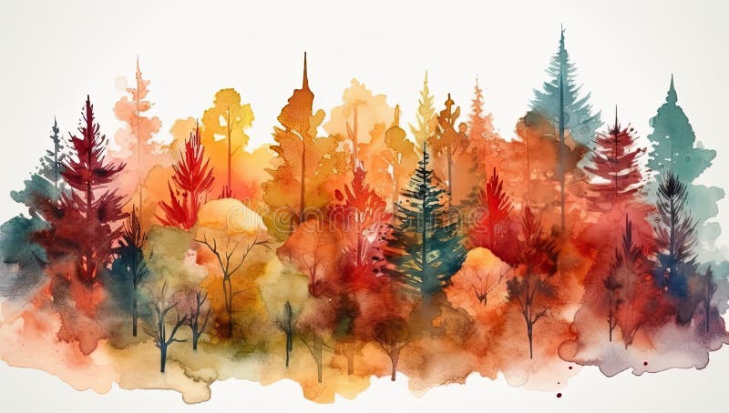 Absturzlandschaft mit orangefarbenen Nebelwäldern. generative Hilfe. Herbstlandschaft mit braunen und orangefarbenen Nebelwäldern.