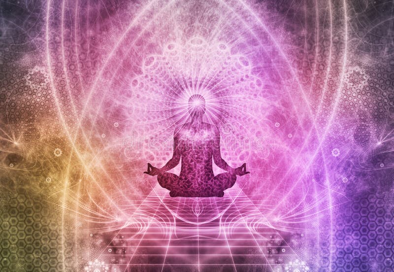 Meditation Abstract Spiritualism Yoga Concept stock illustration Meditation Abstract Spiritualism Yoga Concept stock illustration