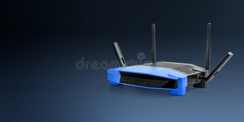 Abtract 5g , 2.4g modern Wireless Wifi Router blue background with clipping path. Abtract 5g , 2.4g modern Wireless Wifi Router blue background with clipping path.