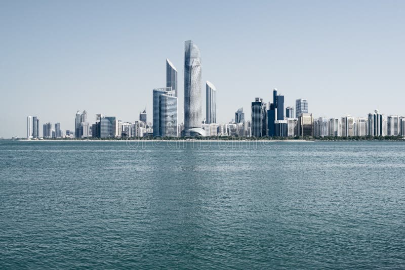 Panoramic view of Abu Dhabi skyline, United Arab Emirates