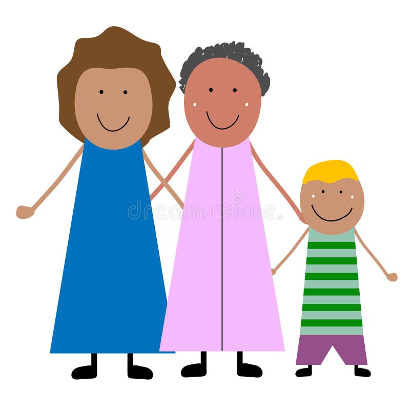 Abuela con la hija y el nieto libre illustration Abuela con la hija y el nieto libre illustration