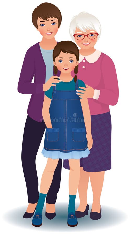 Abuela con la hija y la nieta