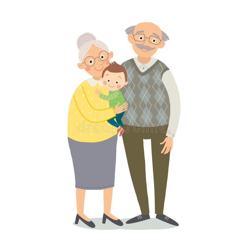 Abuelos con el nieto Abuela, grandfother y pequeño nieto Niños exhaustos de la mano EPS 10 del vector de la historieta ilustración del vector Abuelos con el nieto Abuela, grandfother y pequeño nieto Niños exhaustos de la mano EPS 10 del vector de la historieta ilustración del vector