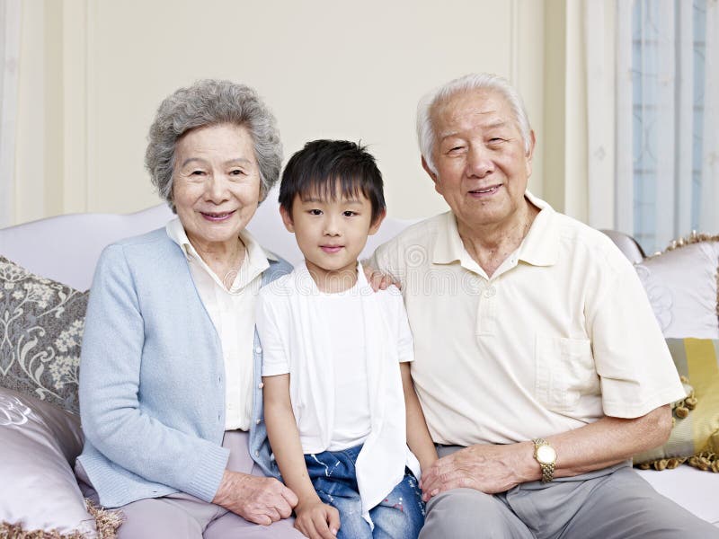 Portrait of asian grandparents and grandson. Portrait of asian grandparents and grandson.