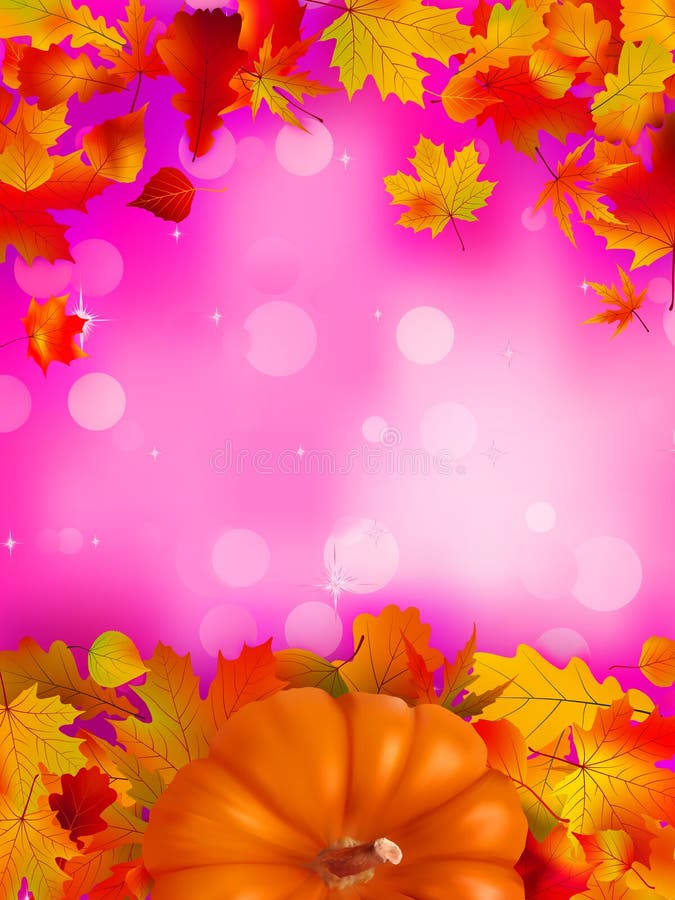 Abóbora alaranjada no bokeh cor-de-rosa elegante EPS 8 ilustração stock