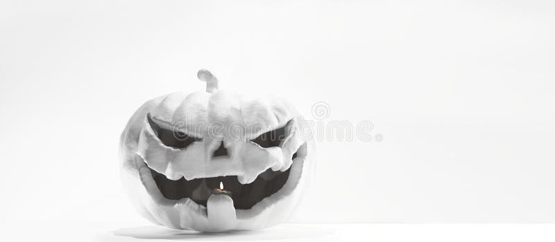 Abóbora branca 3d-illustration de Dia das Bruxas ilustração royalty free