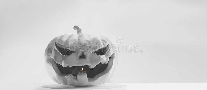 Abóbora branca 3d-illustration de Dia das Bruxas ilustração do vetor