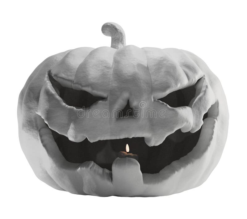 Abóbora branca isolada 3d-illustration de Dia das Bruxas ilustração do vetor