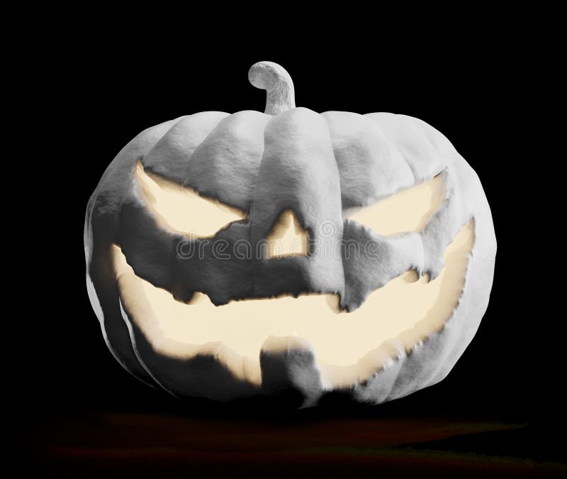 Abóbora 3d-illustration branco de Dia das Bruxas ilustração do vetor