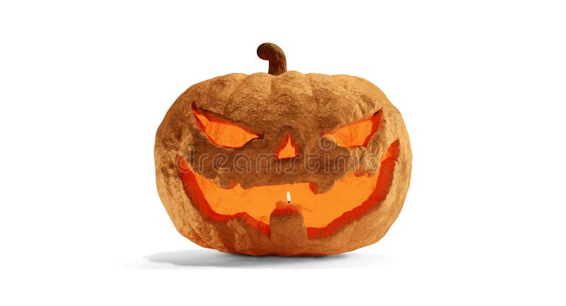 Abóbora de Dia das Bruxas isolada em 3d-illustration branco ilustração stock