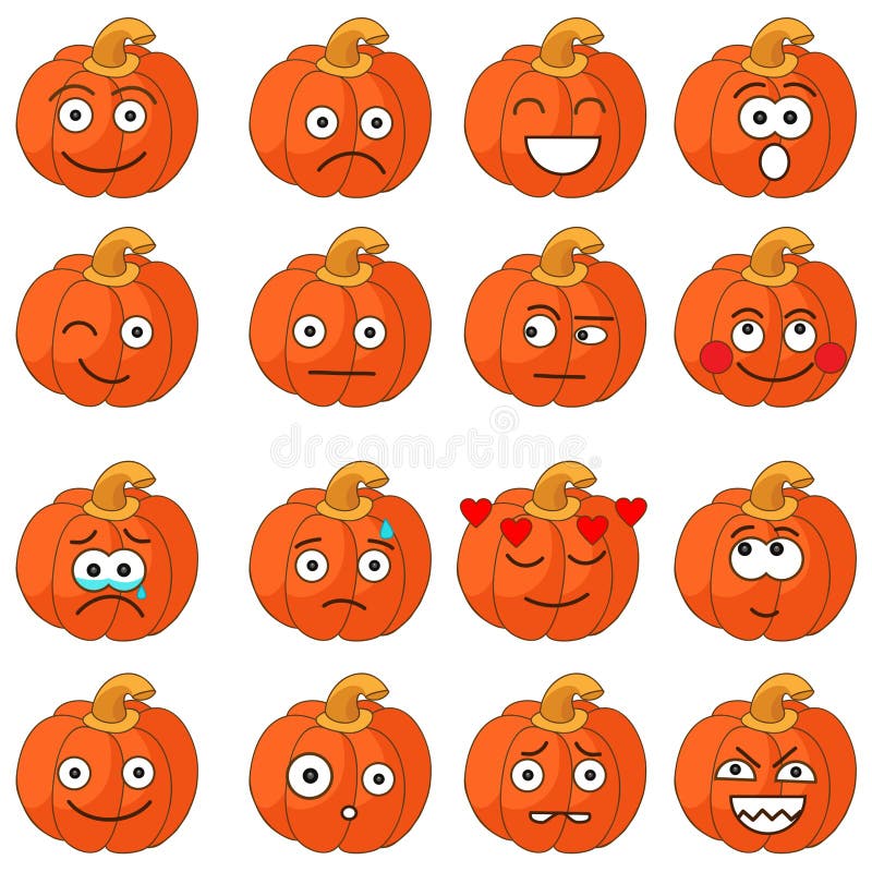 Abóboras bonitos de Halloween ilustração royalty free Abóboras bonitos de Halloween ilustração royalty free