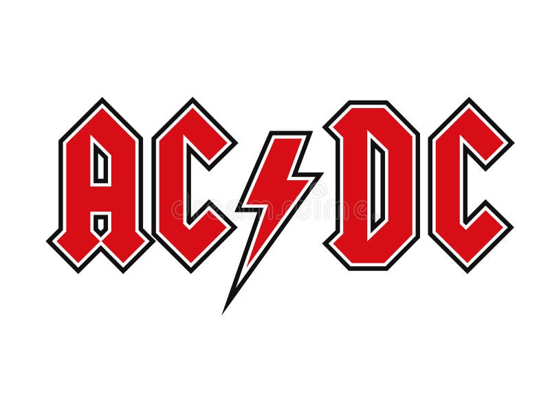 AC/DC editorial stock Illustration logo - 129084179