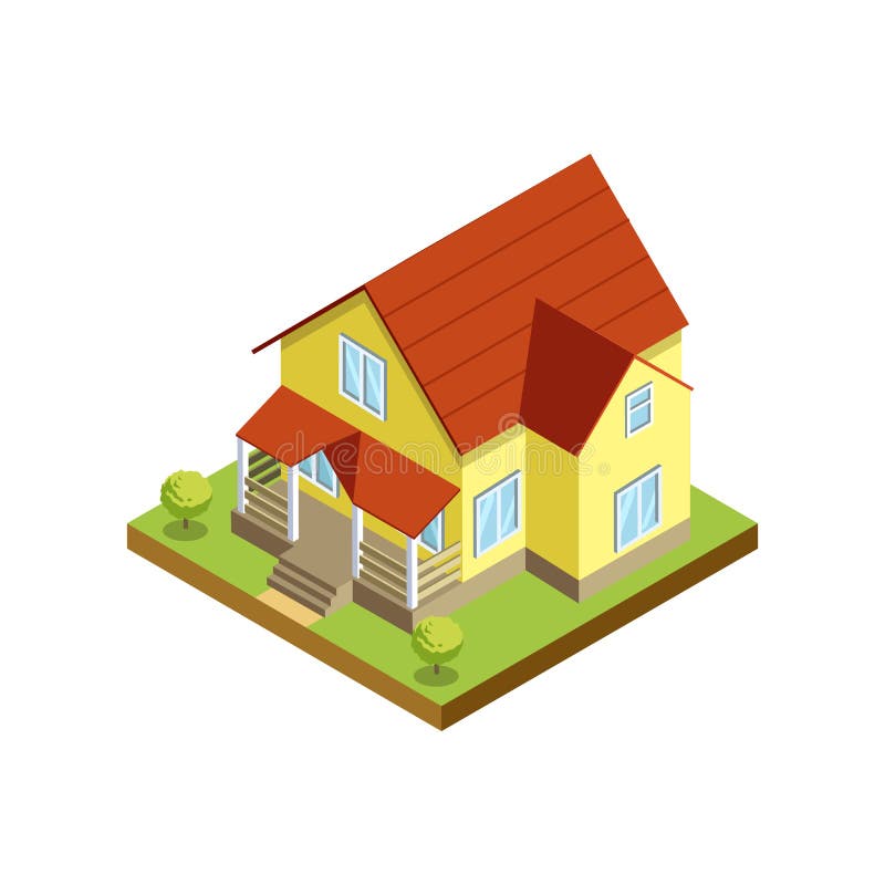 House finishing and siding isometric 3D icon. Architectural engineering, construction stages of countryside house illustration. House finishing and siding isometric 3D icon. Architectural engineering, construction stages of countryside house illustration.