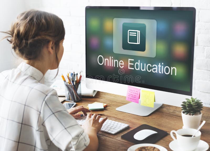 Academic E-Learning Education Online Application Concept stock photo