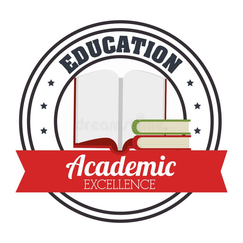Academic excellence design stock illustration. Illustration of books