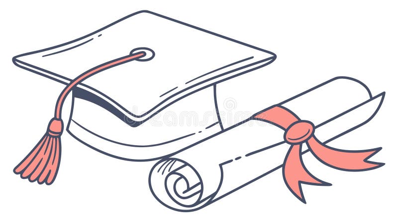 Academic Graduation Success. Cap and Diploma Vector Art, vector design Generative AI vector illustration