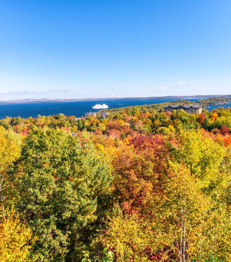 Acadia National Park in Foliage Season, Bar Harbor, Maine Stock Image