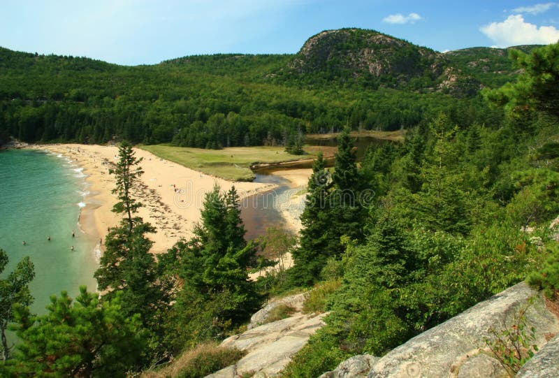 View from above Sand beach in Acadia National Park, Maine. View from above Sand beach in Acadia National Park, Maine