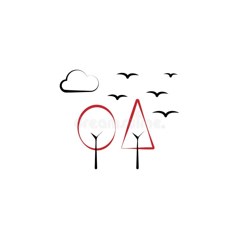 Acampando, bosque, árboles, pájaros, línea coloreada icono de la nube 2 Ejemplo exhausto del elemento de color de la mano simple ilustración del vector Acampando, bosque, árboles, pájaros, línea coloreada icono de la nube 2 Ejemplo exhausto del elemento de color de la mano simple ilustración del vector