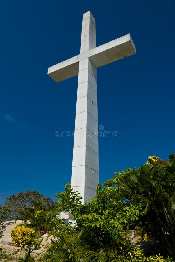 Acapulco Cross and Church stock photography