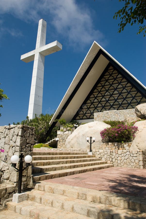 Acapulco Cross and Church stock images