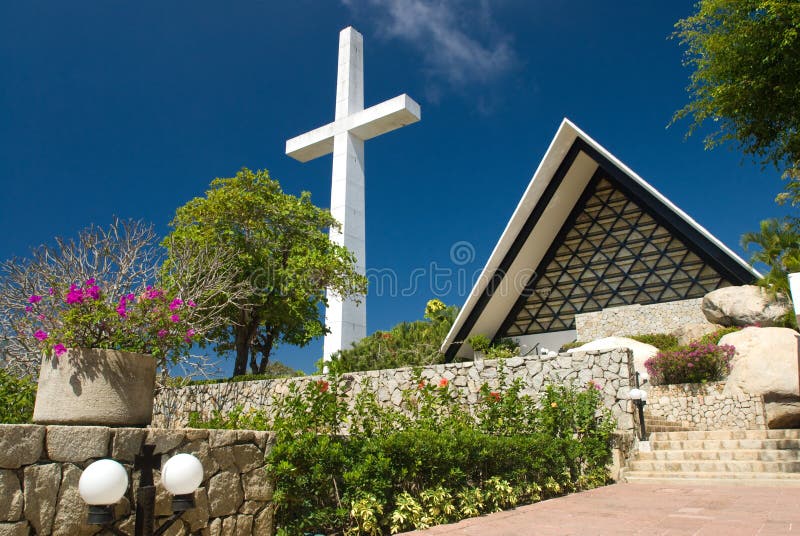 Acapulco Cross and Church royalty free stock image