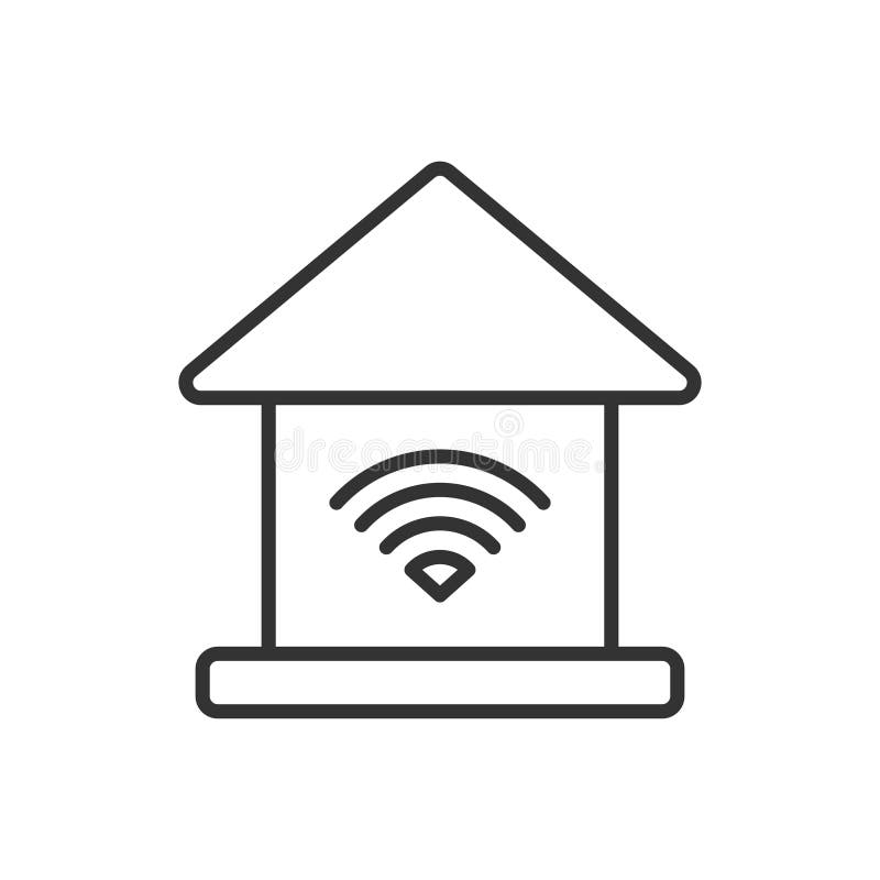 Acasă inteligentă cu pictogramă de semnal WiFi royalty free illustration