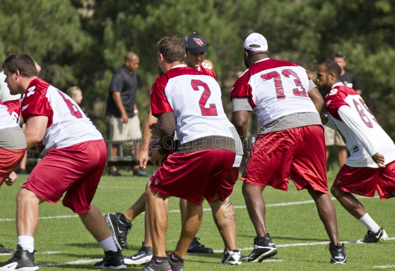 Accampamento di addestramento dei cardinali del NFL Arizona fotografia stock Accampamento di addestramento dei cardinali del NFL Arizona fotografia stock
