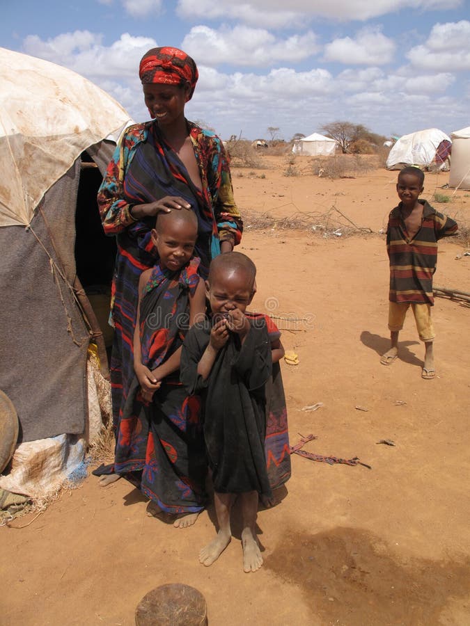 Accampamento di rifugiato di fame della Somalia