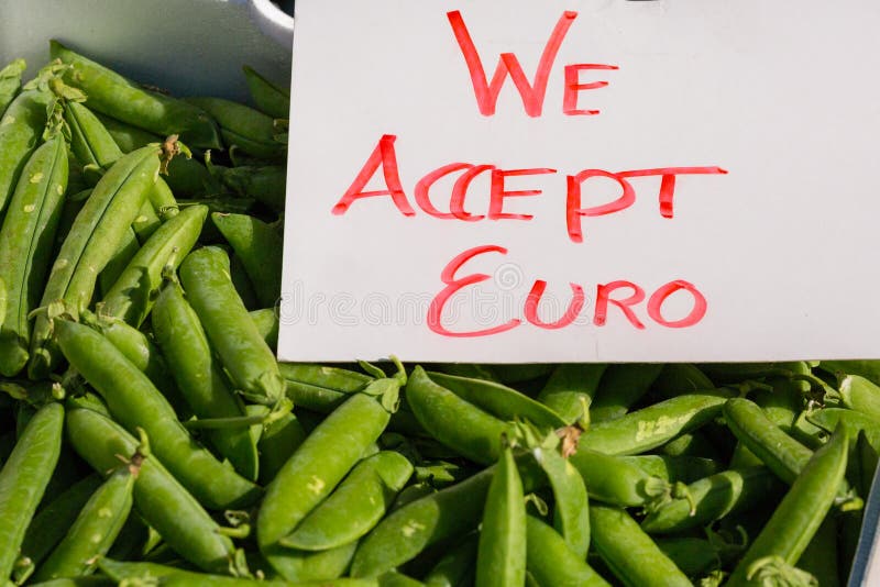 We Accept Euro stock photo. Image of letters, tourist 42954612