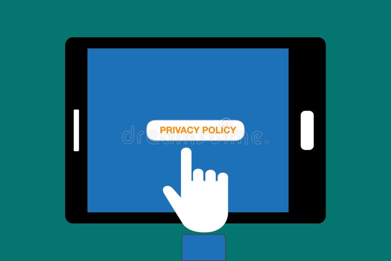 Accepting New Privacy Policy on site with Finger on Tablet Stock