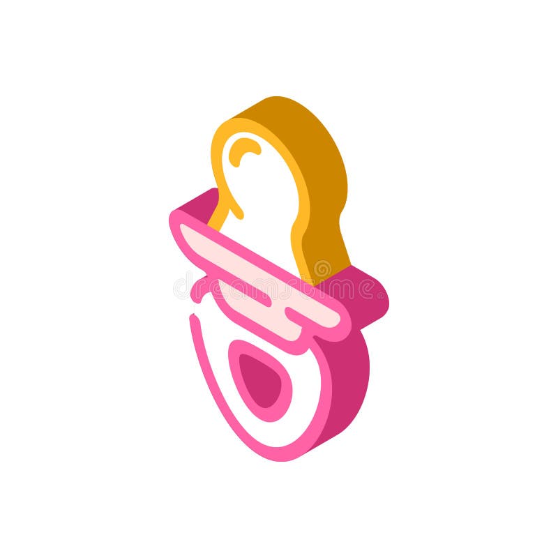 Accesoriu suzetă pentru ilustrarea vectorială a pictogramei izometrice a bebelușului vector illustration