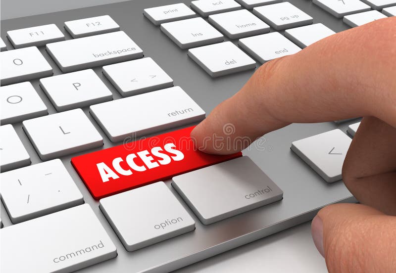 Access button concept 3d illustration royalty free illustration