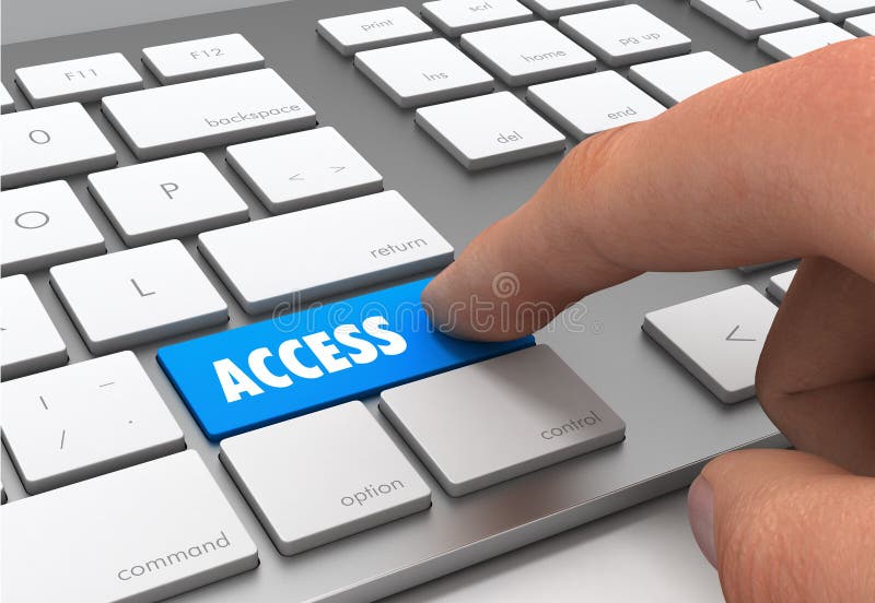 Access button concept 3d illustration royalty free illustration
