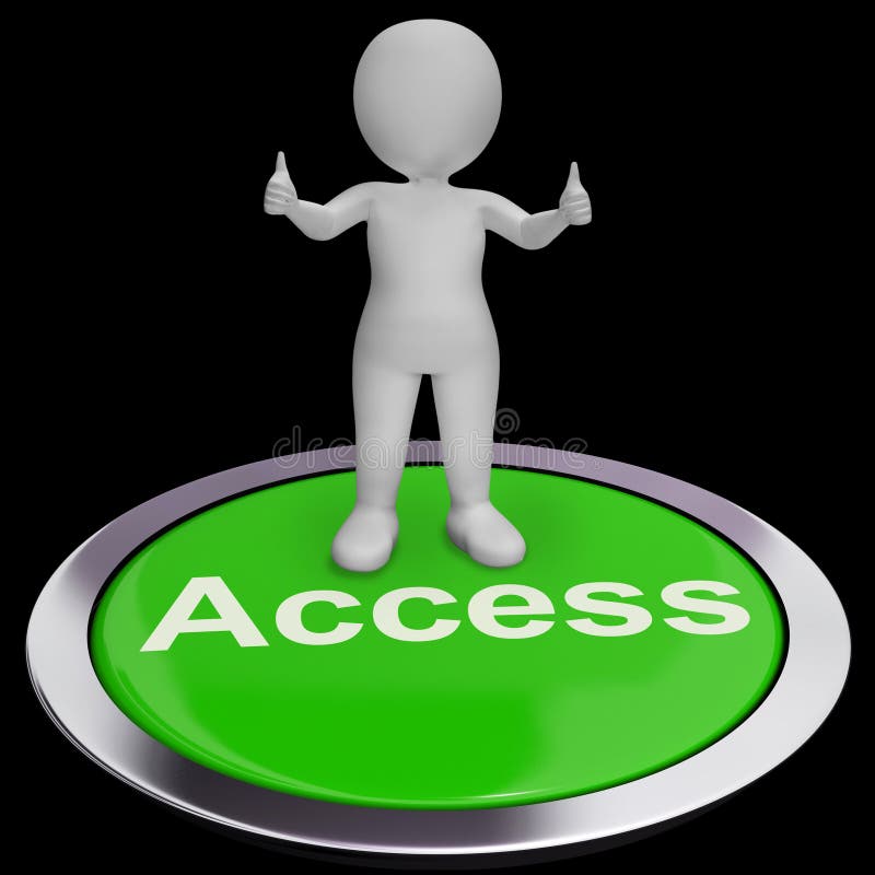 Access Button Shows Permissions Login And Security stock illustration