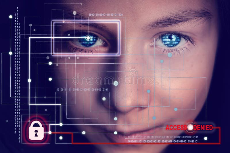 Access denied by eye scan royalty free stock image