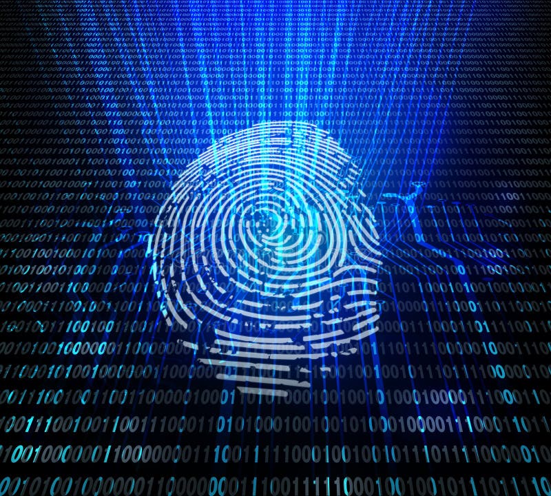 Access et analyse de données de sécurité pour l'identification biométrique humaine Vérification de machine d'empreinte digitale d illustration stock Access et analyse de données de sécurité pour l'identification biométrique humaine Vérification de machine d'empreinte digitale d illustration stock