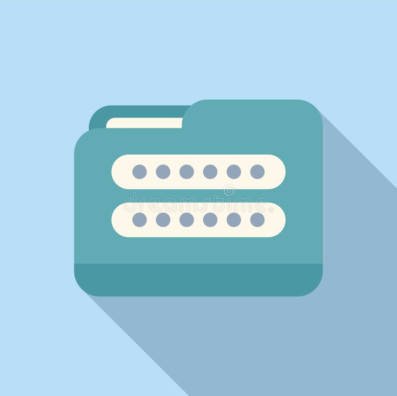 Access folder passcode icon flat vector. Id process account royalty free illustration