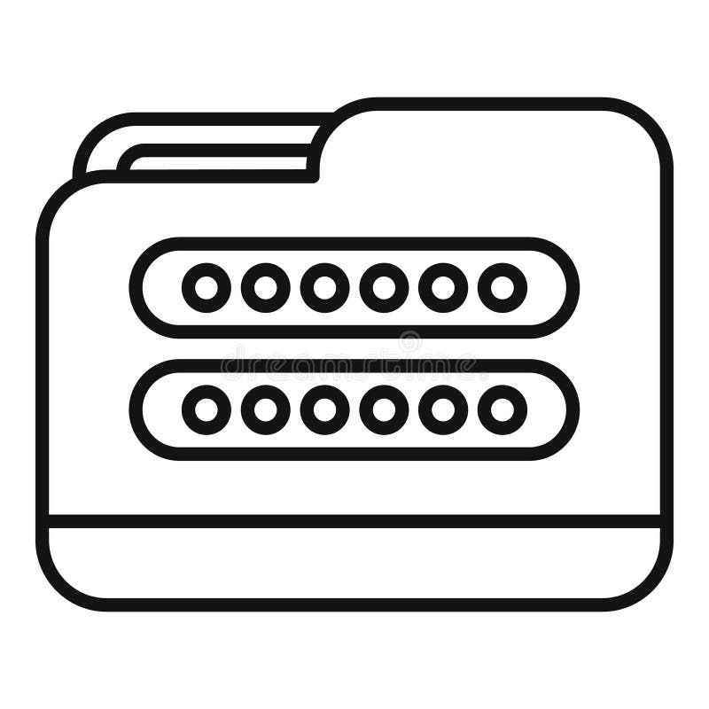 Access folder passcode icon outline vector. Id process account royalty free illustration