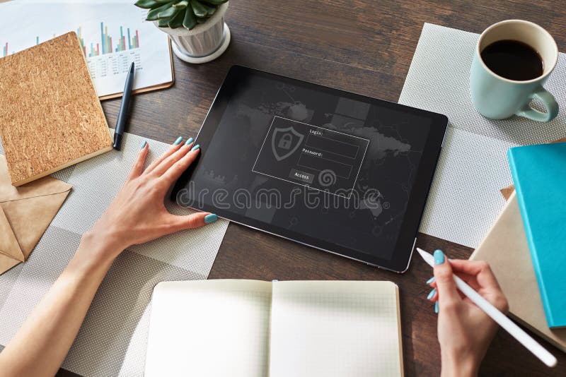 Access, login and password input window. Internet, networking and cyber security concept. royalty free stock image Access, login and password input window. Internet, networking and cyber security concept. royalty free stock image