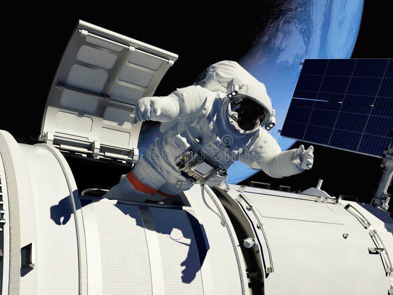 Astronaut goes through the hatch into space.Elemen ts of this image furnished by NASA. Astronaut goes through the hatch into space.Elemen ts of this image furnished by NASA